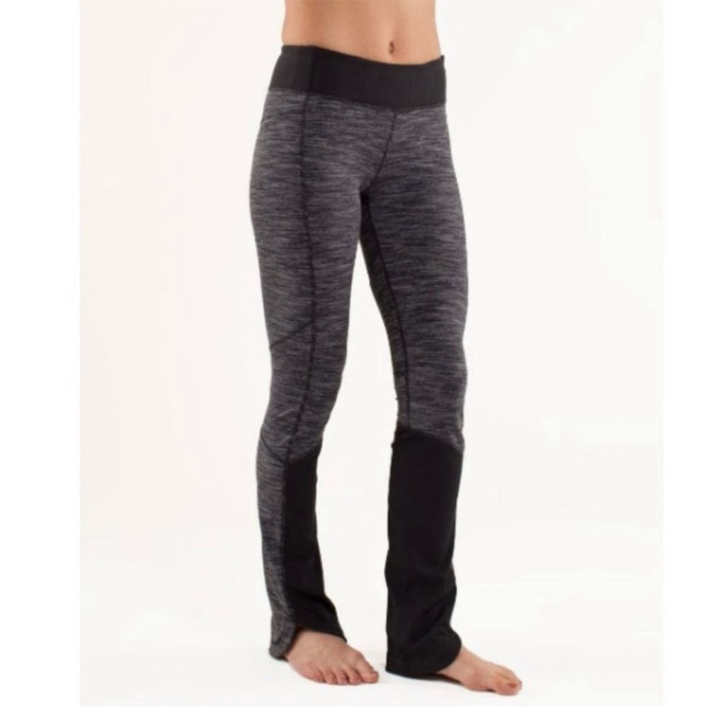 Lululemon Sz 4 chase me pant pants stripes solid black white
